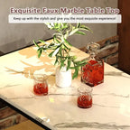 Ensemble de salle à manger 3 pièces en faux marbre, ensemble de table de cuisine avec 2 bancs en cuir PU pour salle à manger, coin petit-déjeuner