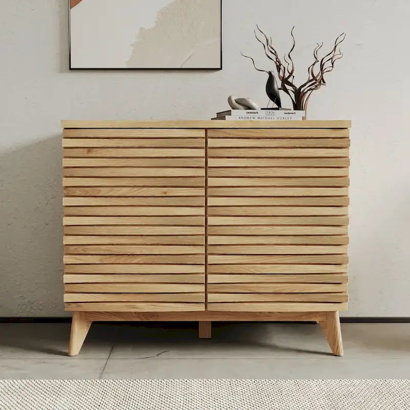 Meuble d'appoint Zappa effet chêne 2 portes Rangement moderne