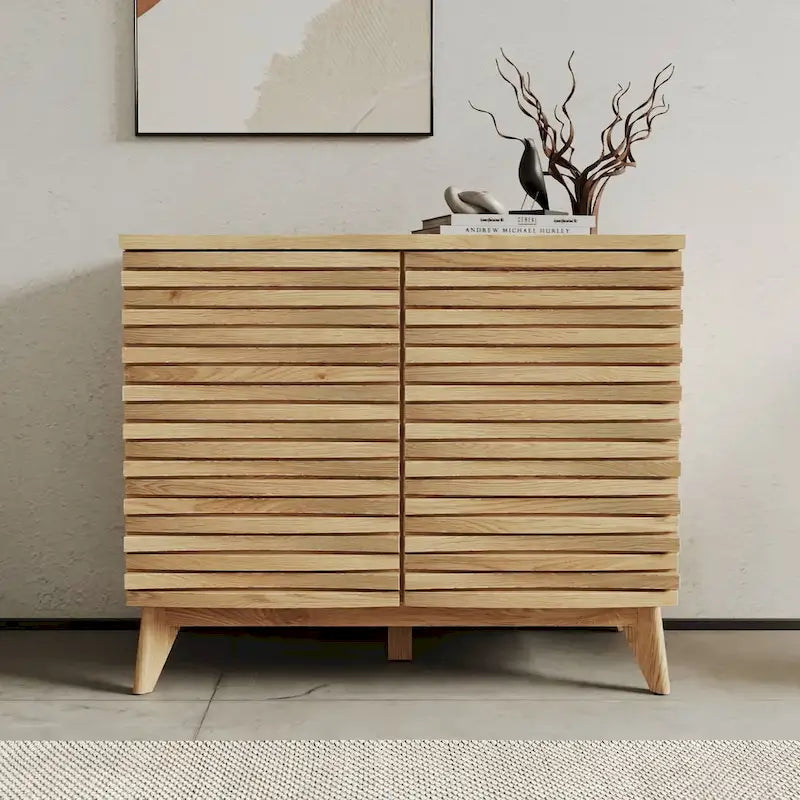  Zappa Oak Effect 2 Door Accent Cabinet Modern Storage
