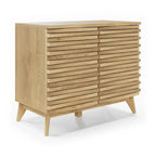 Meuble d'appoint Zappa effet chêne 2 portes Rangement moderne