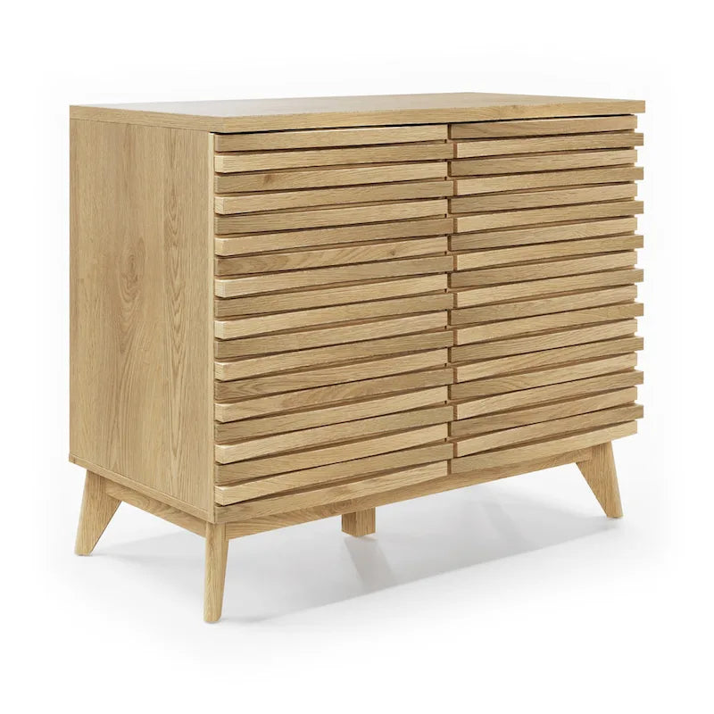Meuble d'appoint Zappa effet chêne 2 portes Rangement moderne