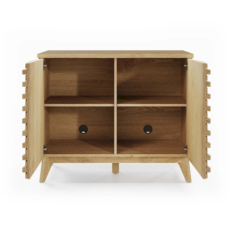 Meuble d'appoint Zappa effet chêne 2 portes Rangement moderne