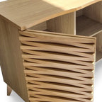 Meuble d'appoint Zappa effet chêne 2 portes Rangement moderne