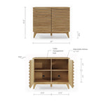 Meuble d'appoint Zappa effet chêne 2 portes Rangement moderne