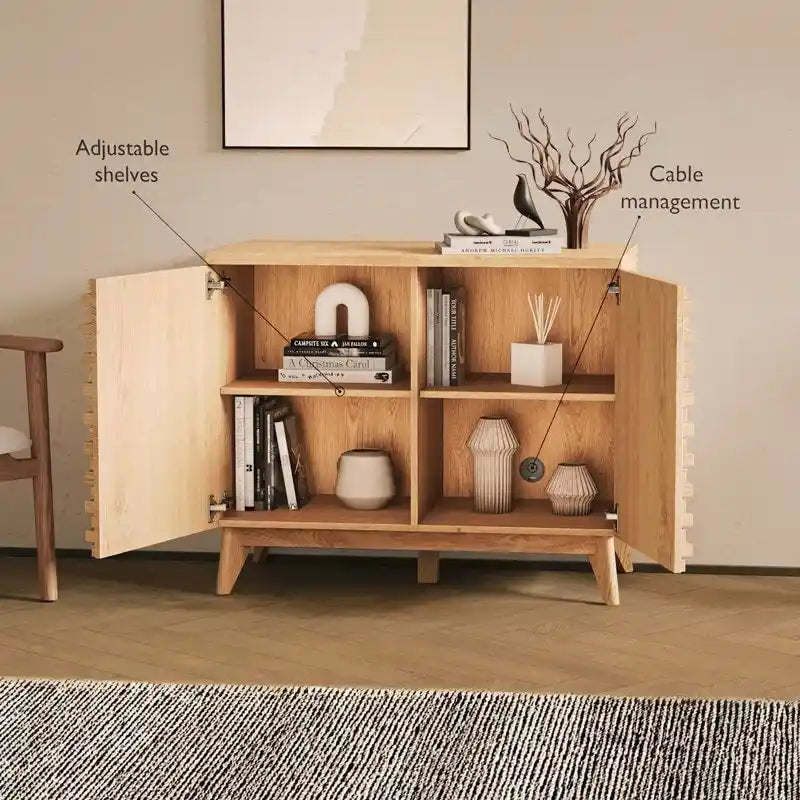 Meuble d'appoint Zappa effet chêne 2 portes Rangement moderne