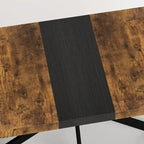 Table à manger extensible rectangulaire rétro avec piètement en croix en fer