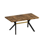 Table à manger extensible rectangulaire rétro avec piètement en croix en fer