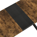 Table à manger extensible rectangulaire rétro avec piètement en croix en fer