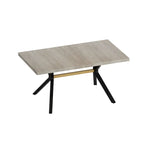 Table à manger extensible rectangulaire rétro avec piètement en croix en fer