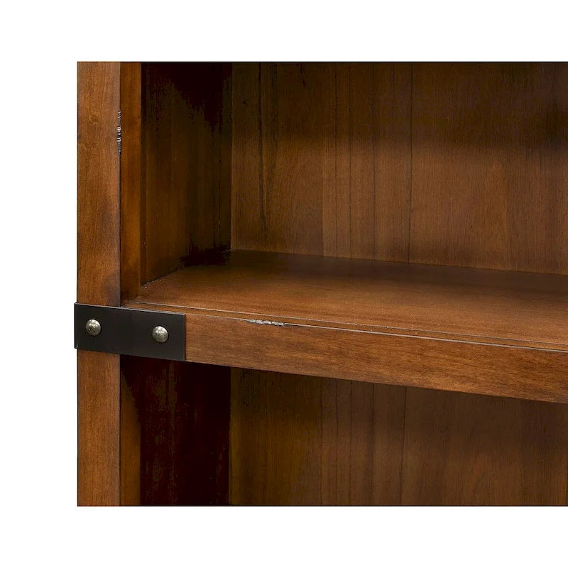 Bibliothèque ouverte rustique Addison, étagères de bureau, meuble de rangement, marron - 34 L x 72 H x 15 P