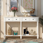 Cusp Barn Console Table Table d'appoint facile à monter avec deux tiroirs de rangement et étagère inférieure pour le salon, l'entrée