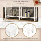 Cusp Barn Console Table Table d'appoint facile à monter avec deux tiroirs de rangement et étagère inférieure pour le salon, l'entrée