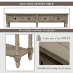 Cusp Barn Console Table Table d'appoint facile à monter avec deux tiroirs de rangement et étagère inférieure pour le salon, l'entrée