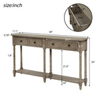 Cusp Barn Console Table Table d'appoint facile à monter avec deux tiroirs de rangement et étagère inférieure pour le salon, l'entrée