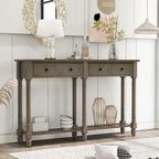 Cusp Barn Console Table Table d'appoint facile à monter avec deux tiroirs de rangement et étagère inférieure pour le salon, l'entrée