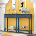 Cusp Barn Console Table Table d'appoint facile à monter avec deux tiroirs de rangement et étagère inférieure pour le salon, l'entrée
