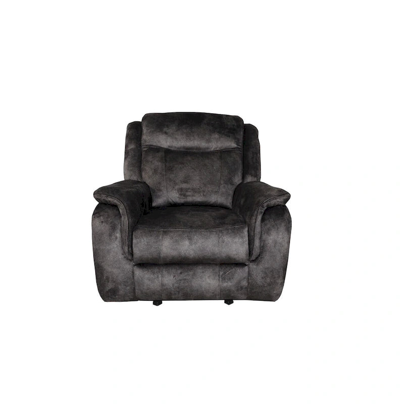 Fauteuil inclinable manuel Harbor 39 pouces, ressorts ensachés, velours suédine gris