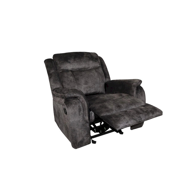 Fauteuil inclinable manuel Harbor 39 pouces, ressorts ensachés, velours suédine gris