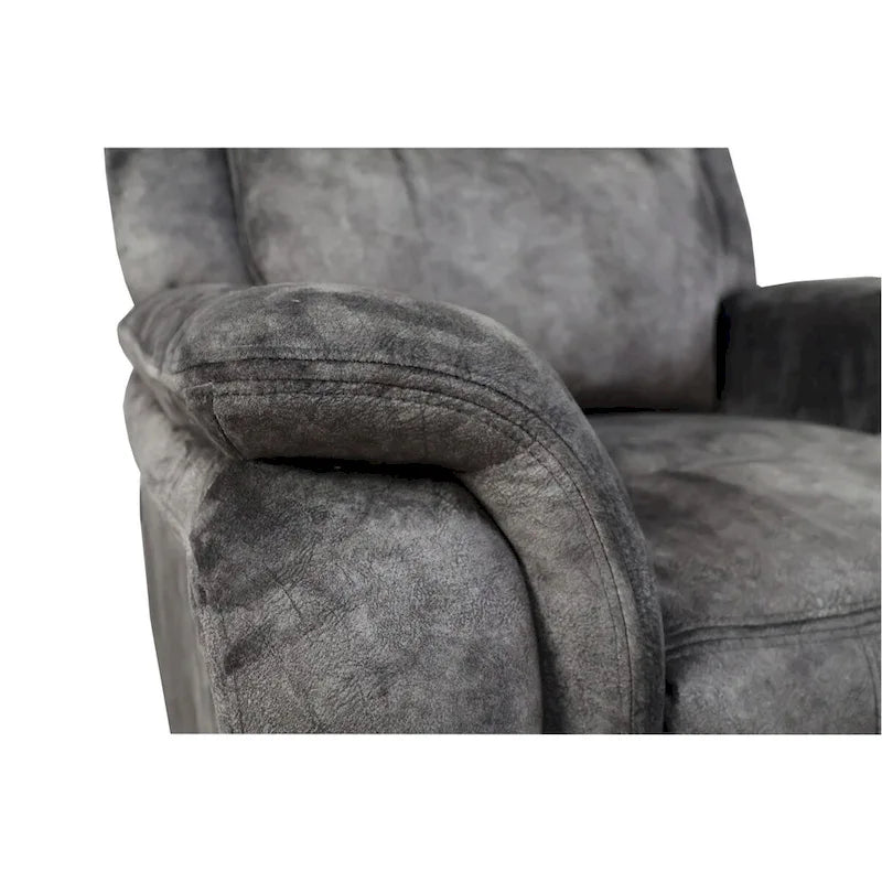 Fauteuil inclinable manuel Harbor 39 pouces, ressorts ensachés, velours suédine gris