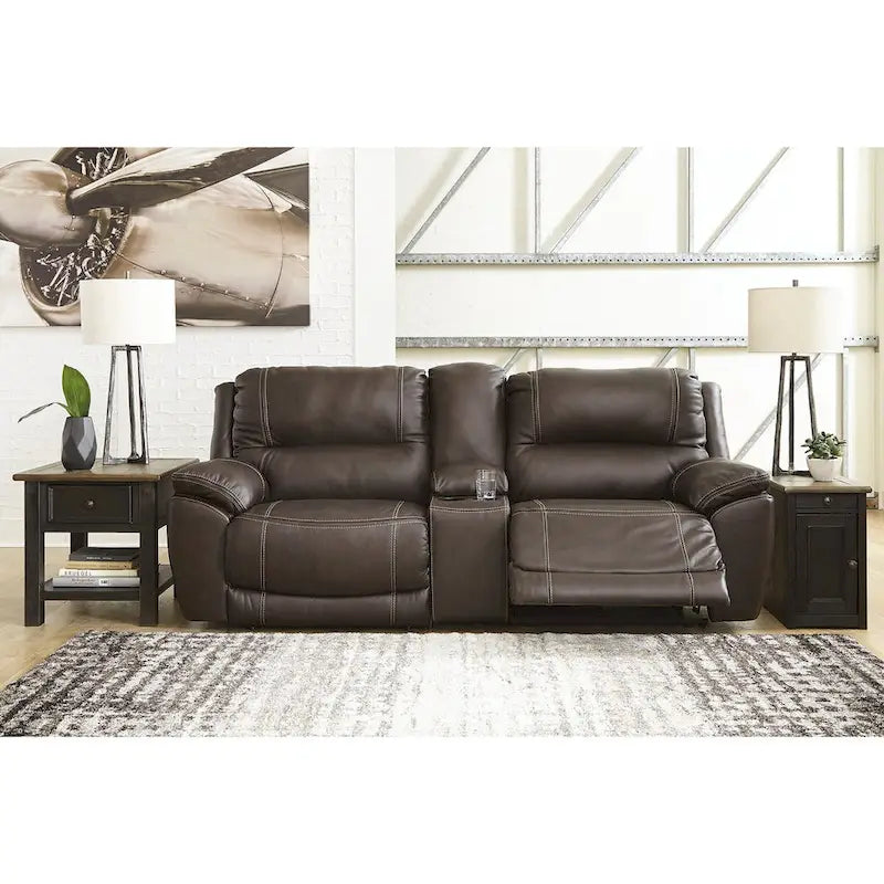  Dunleith 3-Piece Power Reclining Sectional Loveseat with Console
