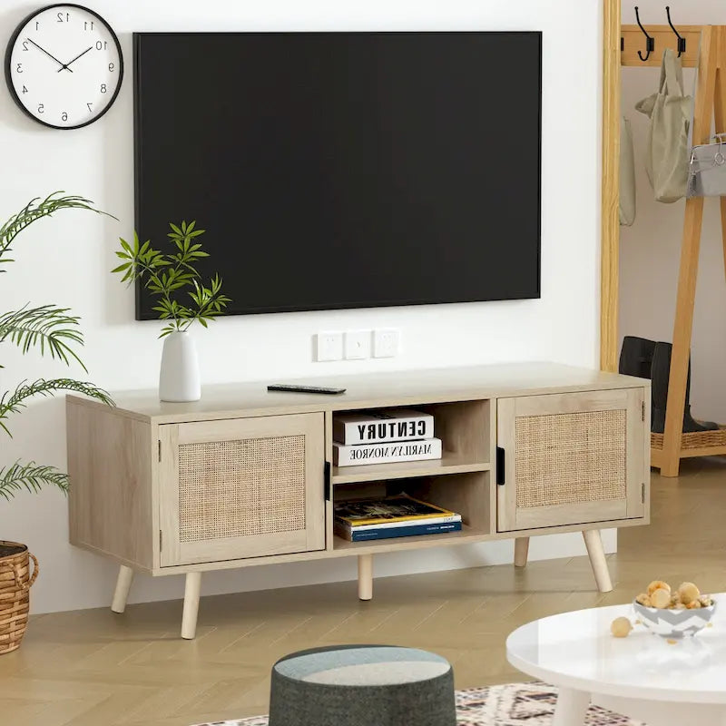 Anmytek 47 Meuble TV moderne pour téléviseur jusqu'à 65 pouces - 119 cm de large