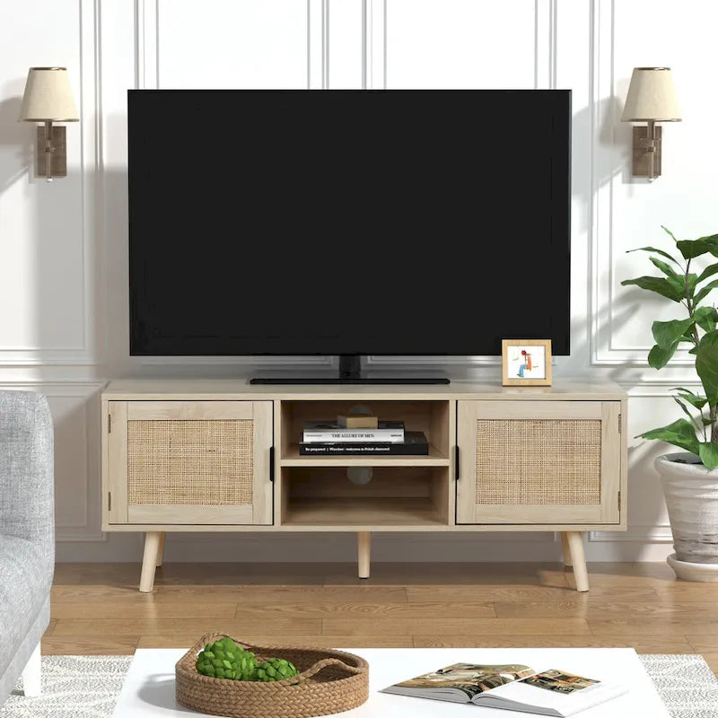 Anmytek 47 Meuble TV moderne pour téléviseur jusqu'à 65 pouces - 119 cm de large