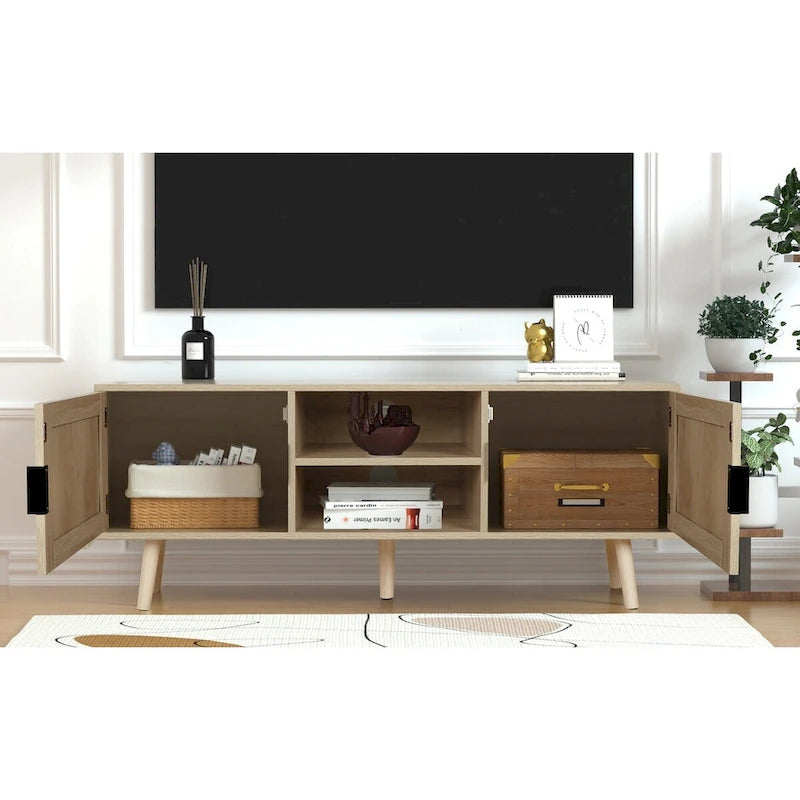 Anmytek 47 Meuble TV moderne pour téléviseur jusqu'à 65 pouces - 119 cm de large