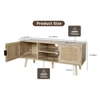 Anmytek 47 Meuble TV moderne pour téléviseur jusqu'à 65 pouces - 119 cm de large