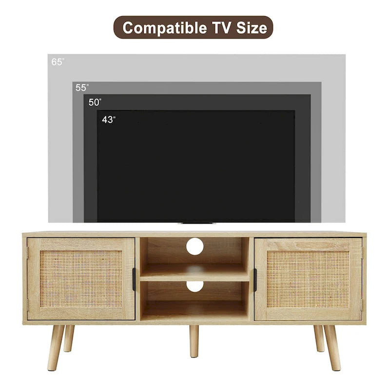 Anmytek 47 Meuble TV moderne pour téléviseur jusqu'à 65 pouces - 119 cm de large