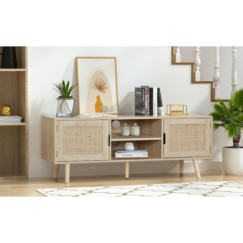 Anmytek 47 Meuble TV moderne pour téléviseur jusqu'à 65 pouces - 119 cm de large