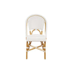 Chaise de salle à manger Leroy en rotin, blanc