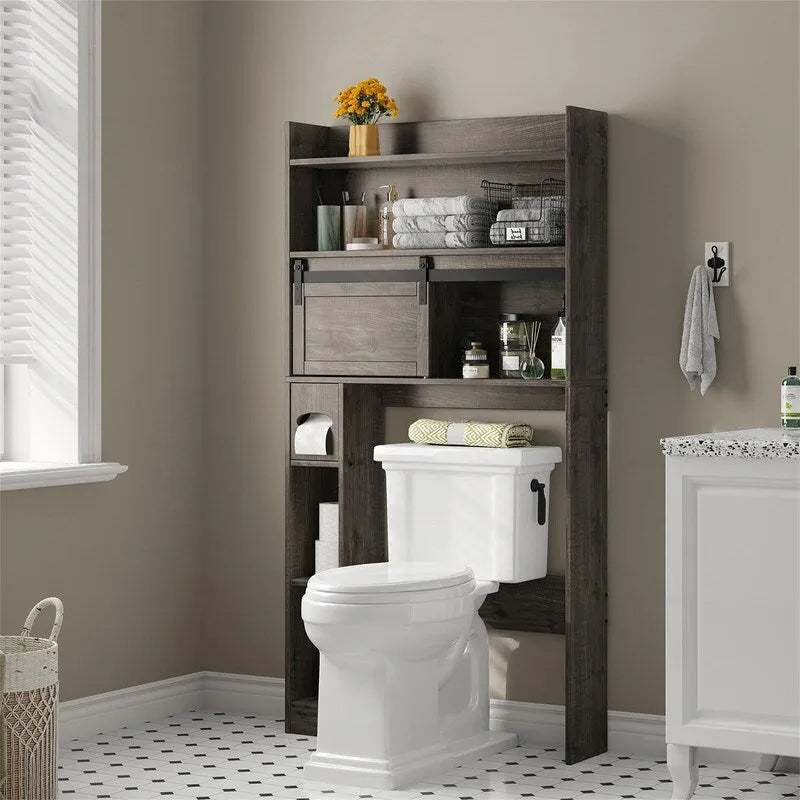 Over The Toilet Storage Cabinet - 7.7  D x 32.3  W x 61.9  H