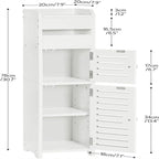 Meuble de Rangement Haut de Salle de Bain avec Porte - 20 P x 20 L x 78 H cm