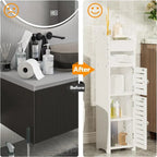 Meuble de Rangement Haut de Salle de Bain avec Porte - 20 P x 20 L x 78 H cm