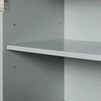 Meuble de rangement de salle de bain Colonne de rangement haute avec deux portes et tiroirs, étagère réglable