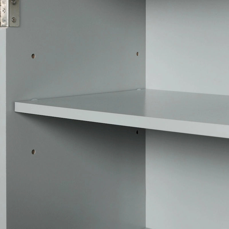 Meuble de rangement de salle de bain Colonne de rangement haute avec deux portes et tiroirs, étagère réglable