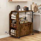 Dessertes de cuisine portables roulantes avec étagère de rangement et prise de courant