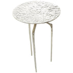 Table d'appoint en métal aluminium, géométrique, fine et texturée – Argent, Or ou Gris – Roche River Decor