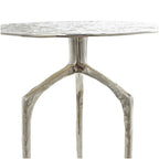 Table d'appoint en métal aluminium, géométrique, fine et texturée – Argent, Or ou Gris – Roche River Decor