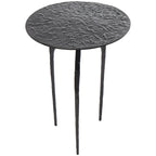 Table d'appoint en métal aluminium, géométrique, fine et texturée – Argent, Or ou Gris – Roche River Decor